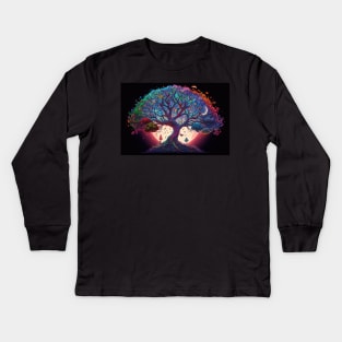 Tree of life with moon Kids Long Sleeve T-Shirt